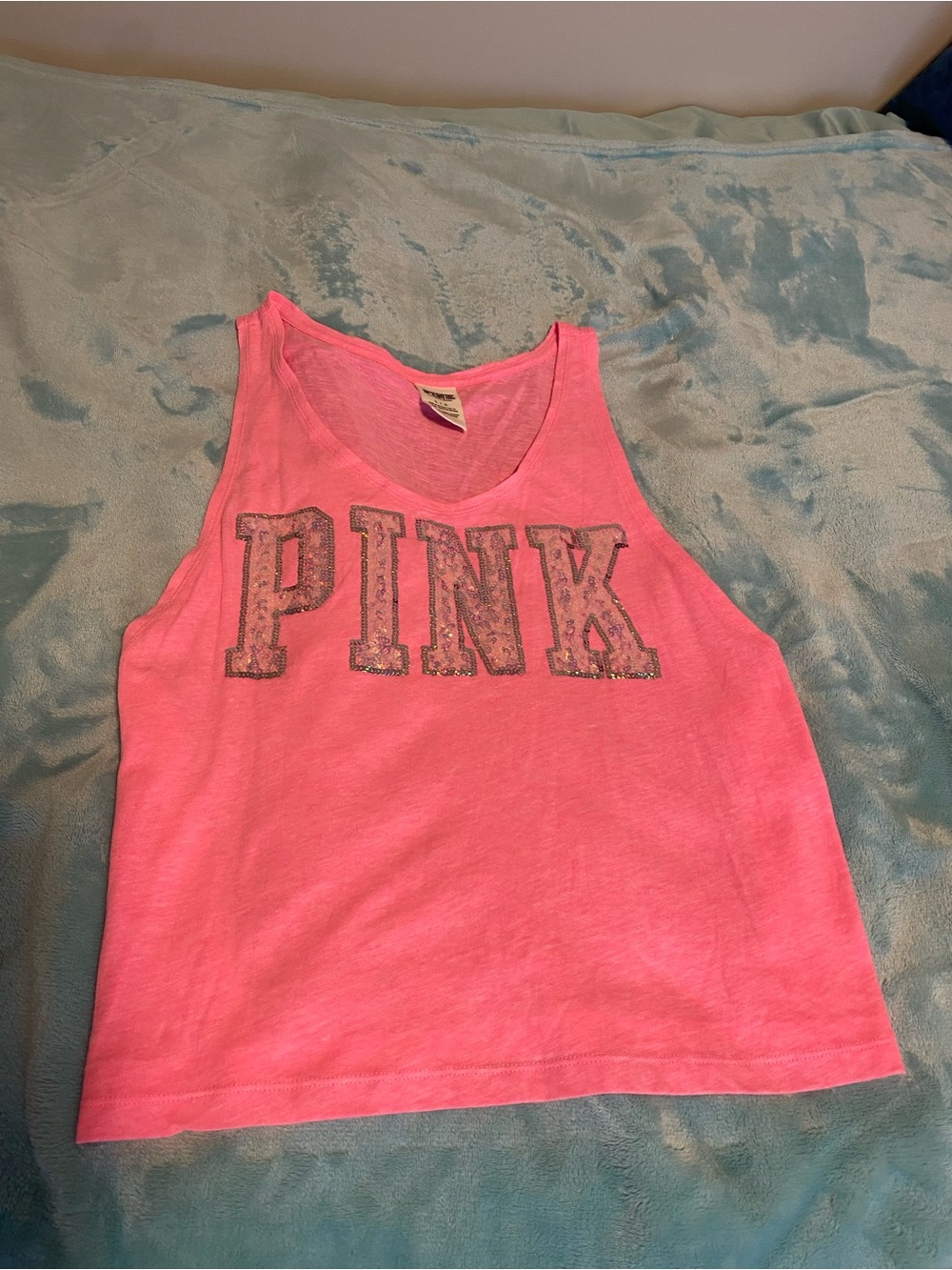 NWOT PINK Victoria's Secret Bubblegum Pink Tank Top with Logo Tag